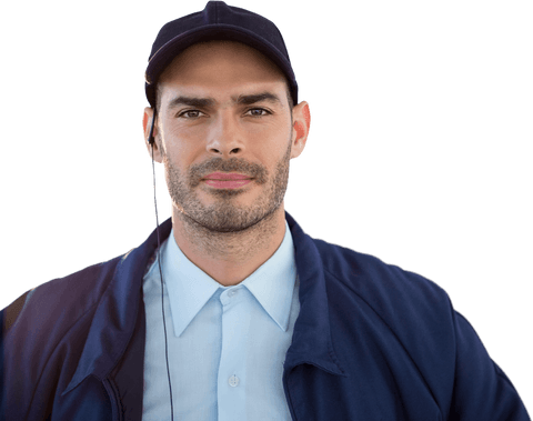 confident security officer wearing protective uniform on transparent background - Download Free Stock Videos Pikwizard.com