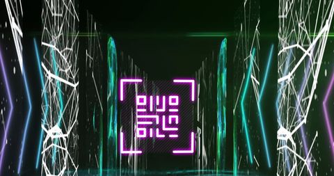Futuristic Digital Interface with QR Code Matrix - Download Free Stock Images Pikwizard.com