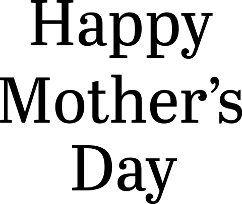 Transparent happy mother's day text with decorative element