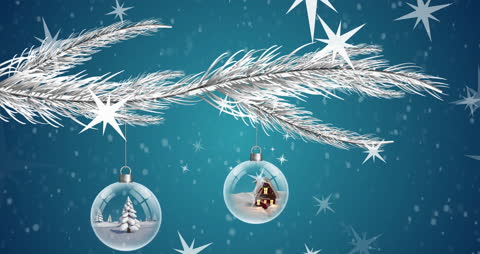 Enchanted Christmas Decorations with Winter Snowfall
