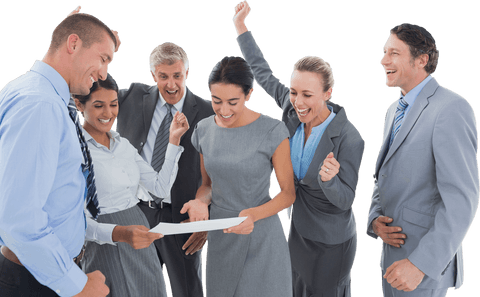 Excited Business Team Celebrating Success OverTransparent Background - Download Free Stock Videos Pikwizard.com