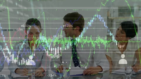 Financial Data Analysis and Business Meeting Concept