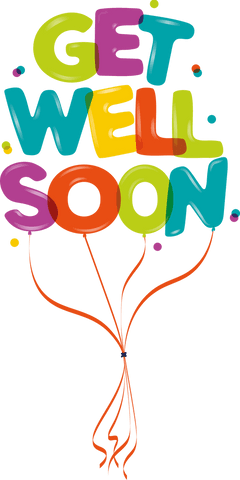 cheerful get well soon text with balloons on transparent background - Download Free Stock Videos Pikwizard.com