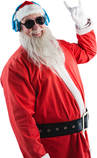 Cool Santa Claus Listening to Music with Headphones Transparent Background - Download Free Stock Videos Pikwizard.com