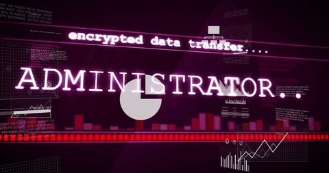 Magenta Cyber Dashboard Displaying ADMINISTRATOR Access and Encrypted Data Visualization