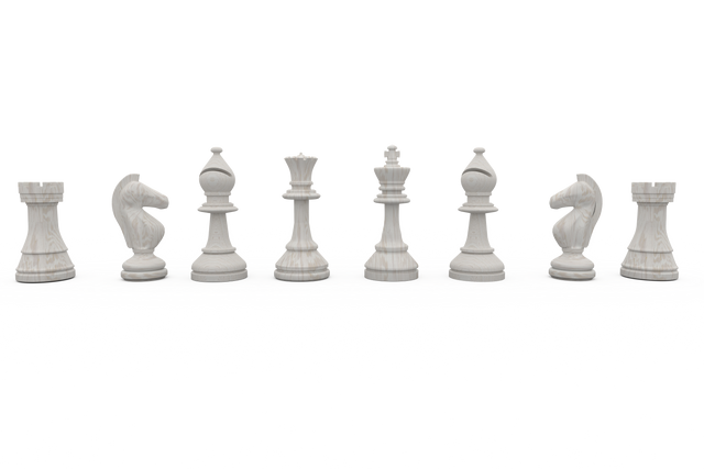 Transparent White Chess Pieces Aligned in a Row - Download Free Stock Videos Pikwizard.com