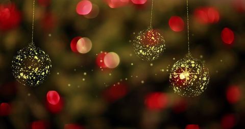 Festive Gold Christmas Baubles with Vibrant Bokeh - Download Free Stock Images Pikwizard.com