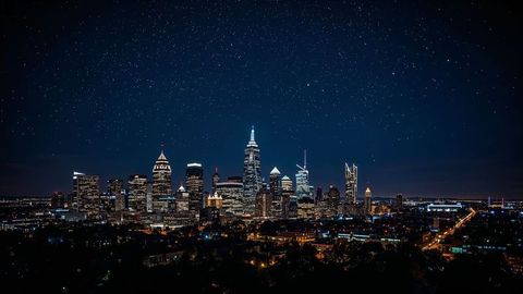 Stunning charlotte urban nightscape with illuminated skyscrapers