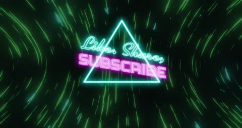 Neon Like Share Subscribe with Dynamic Light Trails