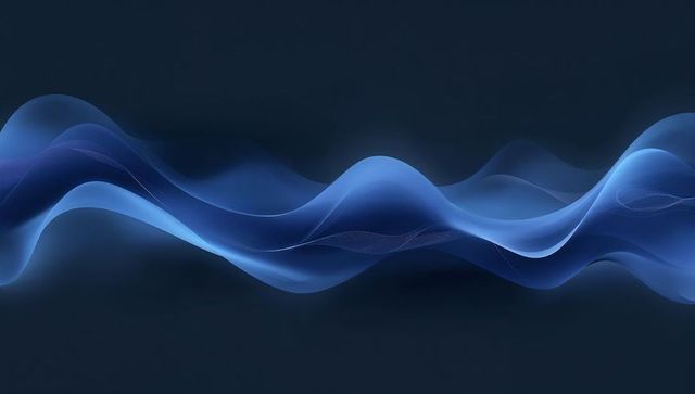 Flowing blue digital waves for technology branding and futuristic neon background
