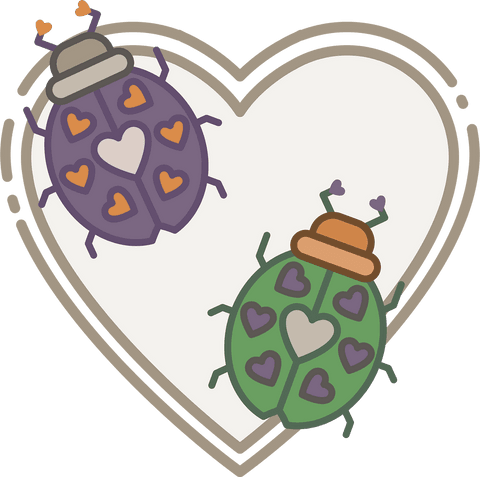 whimsical heart and ladybird illustrations on transparent background - Download Free Stock Videos Pikwizard.com