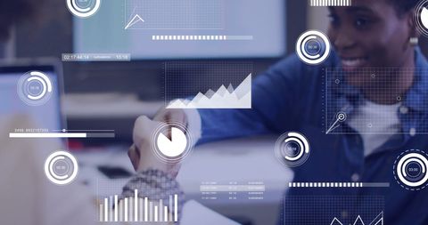 Digital Data Interaction with Business Professionals in Office - Download Free Stock Images Pikwizard.com