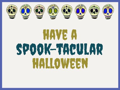 Vibrant Sugar Skulls and Spook-tacular Halloween Message - Download Free Stock Templates Pikwizard.com