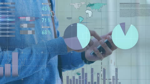 Person Analyzing Digital Global Financial Data on Phone