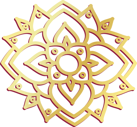 Abstract golden mandala on transparent background in vector format