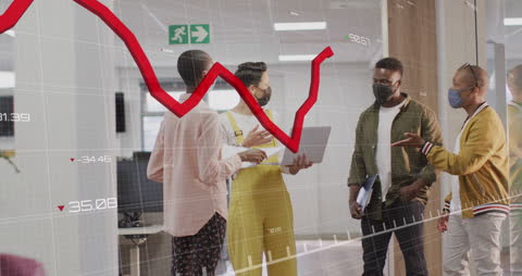 Diverse Team in Office Discussing Statistical Data Analytics