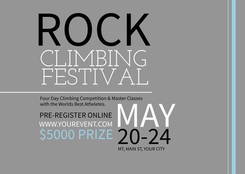 exciting rock climbing festival promotional - Download Free Stock Templates Pikwizard.com