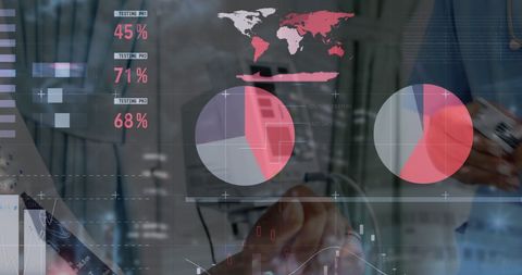 Healthcare Worker Analyzing Patient Data with Digital Interface