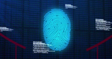 biometric fingerprint with digital data interface security - Download Free Stock Images Pikwizard.com