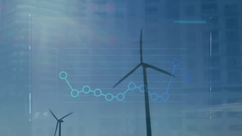 Abstract Financial Data and Renewable Energy Illustration