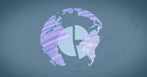 Animated Globe and Pie Chart with Math Formulas