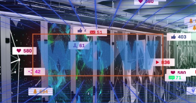 Social Media Metrics Visualized in Modern Server Room Environment - Download Free Stock Images Pikwizard.com