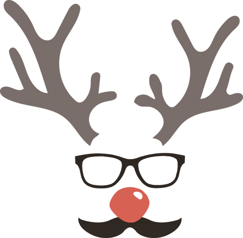whimsical reindeer with glasses illustration on transparent background - Download Free Stock Videos Pikwizard.com
