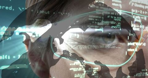 Futuristic Interface with Eye and Digital Data Screen - Download Free Stock Images Pikwizard.com