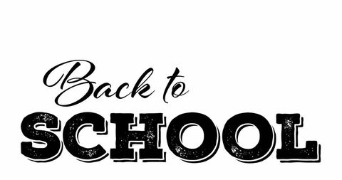 Back to School Text Black Font White Background