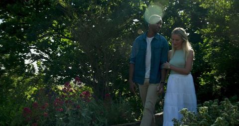 Romantic Proposal in Lush Sunny Garden