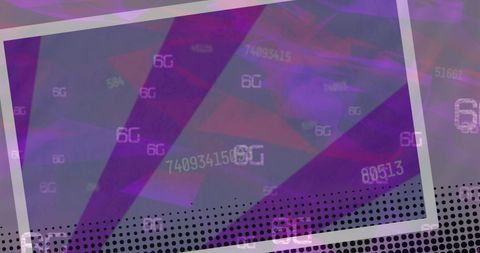 Futuristic 6G Technology Concept with Floating Text and Purple Background