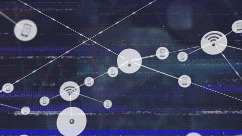 Holographic Network Concept with VHS Glitch Effect