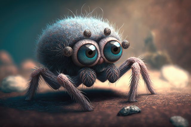 Cute brown spider in forest created using generative ai technology - Download Free Stock Photos Pikwizard.com