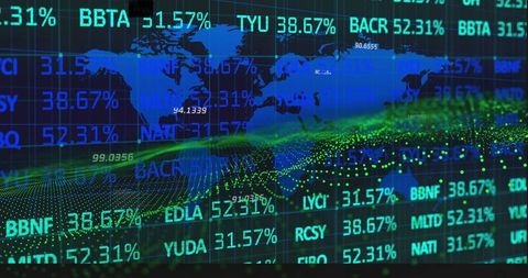 Digital Financial Data Processing with Global Interface - Download Free Stock Images Pikwizard.com