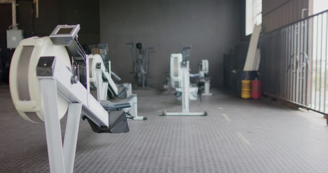 Empty Gym With Rowing Machines - Download Free Stock Images Pikwizard.com