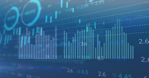 Digital Display of Economic Graphs and Financial Data - Download Free Stock Images Pikwizard.com