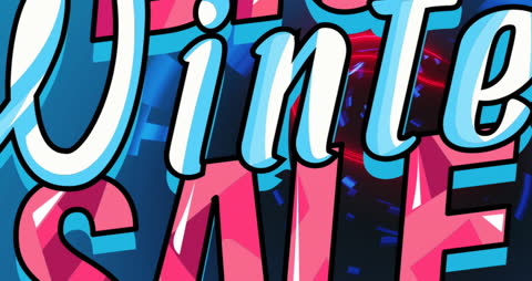 Winter Sale Text Animation with Vibrant Colors for Retail Promotion