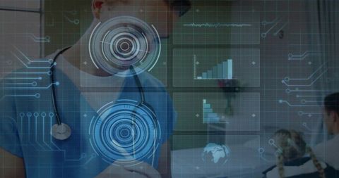 Doctor Utilizing Augmented Reality for Advanced Diagnostics and Patient Care