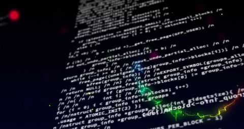 Dynamic Digital Code with Colorful Energy Lines - Download Free Stock Images Pikwizard.com