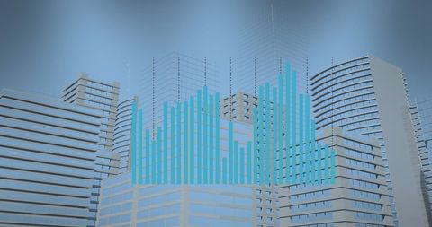 Digital Financial Graph Overlay on Modern Office Buildings - Download Free Stock Images Pikwizard.com