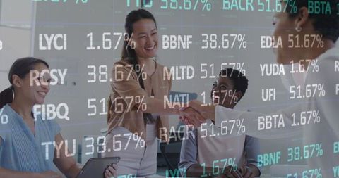 Female Coworkers Collaborating Financial Data Visualization