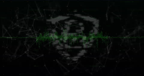 Abstract Digital Lock with Contemporary Tech Lines on Black