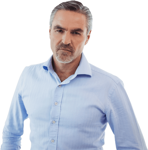 confident mature businessman in light blue shirt transparent background - Download Free Stock Videos Pikwizard.com