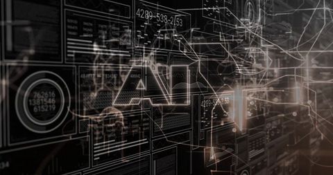 Futuristic digital dashboard with glowing data connections