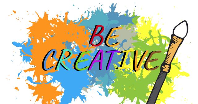 Colorful Paint Splash with Inspirational Text and Brush - Download Free Stock Images Pikwizard.com