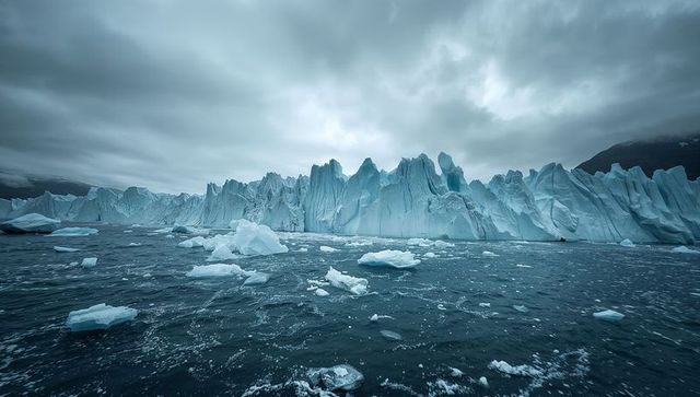 Majestic Glacier Wall in Remote Polar Waters