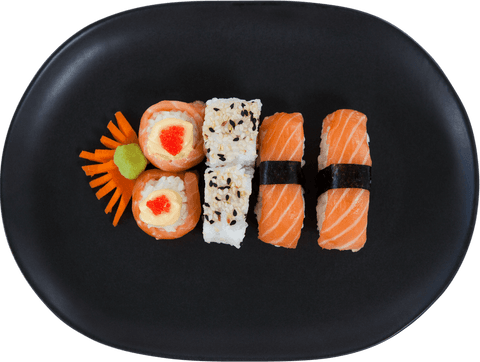 japanese gyosara plate - variety of fresh sushi transparently plated - Download Free Stock Videos Pikwizard.com