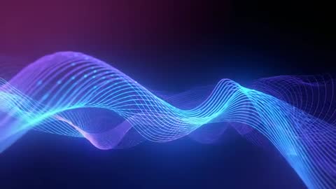 Neon Blue Wave Grid in Digital Universe