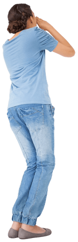 transparent woman in blue outfit shouting cupped hands - Download Free Stock Videos Pikwizard.com