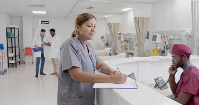 Nurses and Doctors Working in Modern Hospital Setting - Download Free Stock Images Pikwizard.com